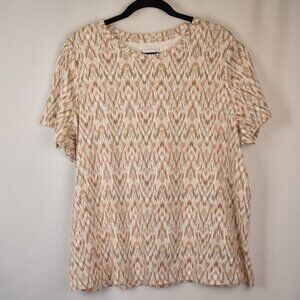 Studio Works "The Studio Tee" Cotton Chevron Crew Neck Short Sleeve Tee Size 2X